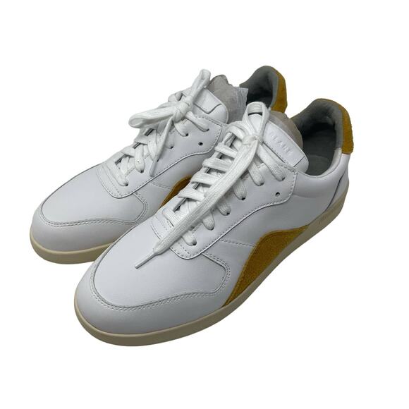 Everlane The ReLeather Court Sneaker White Mustard Women's Size 9 Men's 7 NEW - Picture 5 of 9